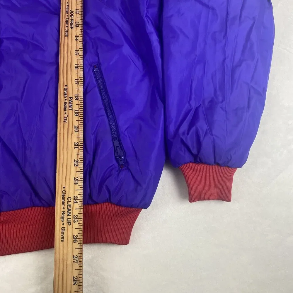 Vintage Columbia Reversible Jacket Mens Large Purple Red Logo Full Zip Outdoors